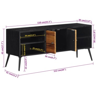 vidaXL Έπιπλο Τηλεόρασης 112x31x45cm από Μασίφ Ανακυκλωμένο Teak