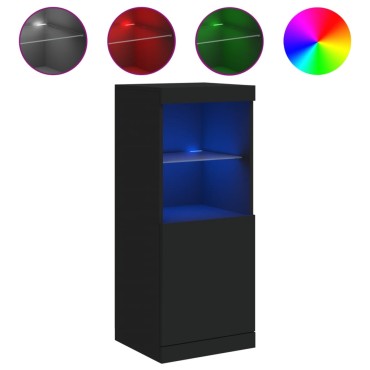 vidaXL Μπουφές με Φώτα LED Μαύρος 41x37x100cm 1 τεμ.