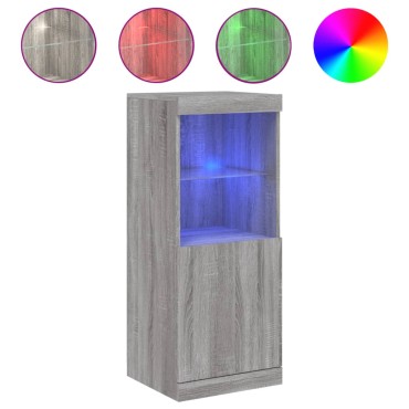 vidaXL Μπουφές με LED Γκρι Sonoma 41x37x100cm 1 τεμ.