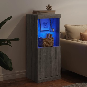 vidaXL Μπουφές με LED Γκρι Sonoma 41x37x100cm 1 τεμ.