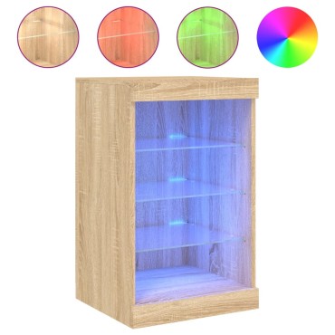 vidaXL Μπουφές με LED Sonoma Δρυς 41x37x67cm 1 τεμ.