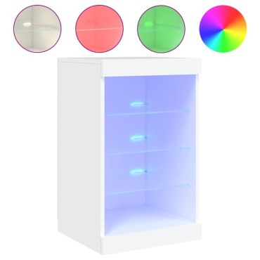 vidaXL Μπουφές με Φώτα LED Λευκός 41x37x67cm 1 τεμ.