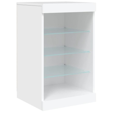 vidaXL Μπουφές με Φώτα LED Λευκός 41x37x67cm 1 τεμ.