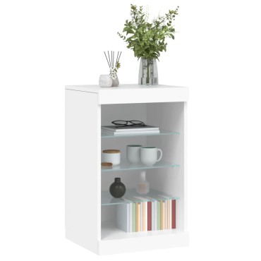 vidaXL Μπουφές με Φώτα LED Λευκός 41x37x67cm 1 τεμ.