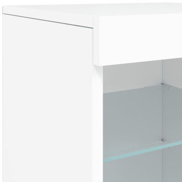 vidaXL Μπουφές με Φώτα LED Λευκός 41x37x67cm 1 τεμ.