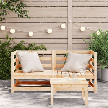 vidaXL Καναπέδες Κήπου Γωνιακοί 2 τεμ. 70x70x67cm Μασίφ Ξύλο Πεύκου