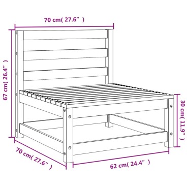 vidaXL Καναπέδες Κήπου Χωρ. Μπράτσα 2 τεμ. 70x70x67cm Μασίφ Ψευδοτσούγκα Διθέσιος