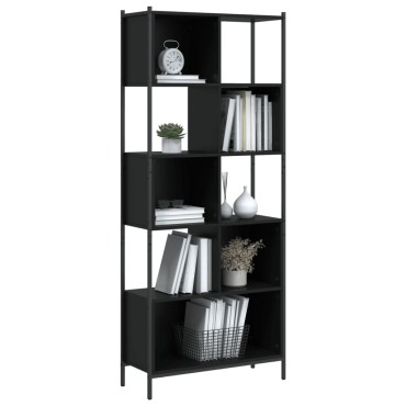 vidaXL Βιβλιοθήκη Μαύρη 72x28x172cm από Επεξεργασμένο Ξύλο 1 τεμ.