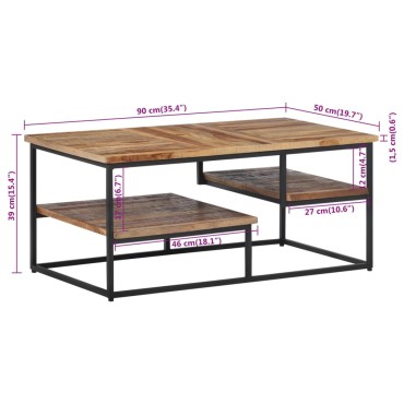 vidaXL Τραπεζάκι Σαλονιού 90x50x39cm Μασίφ Ανακυκλωμένο Ξύλο Teak