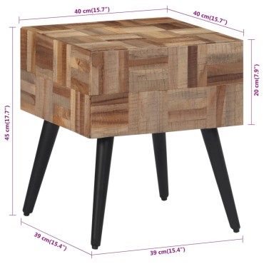 vidaXL Τραπεζάκι Βοηθητικό 40x40x45cm Μασίφ Ανακυκλωμένο Teak 1 τεμ.