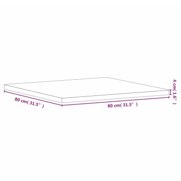 vidaXL Επιφάνεια Τραπεζιού Τετράγωνη 80x80x4cm Μασίφ Ξύλο Οξιάς 1 τεμ.