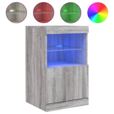 vidaXL Μπουφές με LED Γκρι Sonoma 41x37x67cm 1 τεμ.