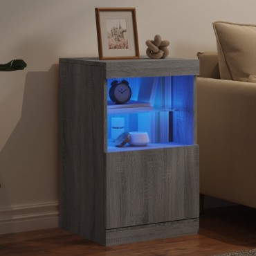 vidaXL Μπουφές με LED Γκρι Sonoma 41x37x67cm 1 τεμ.