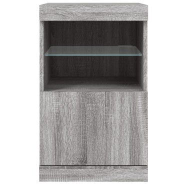 vidaXL Μπουφές με LED Γκρι Sonoma 41x37x67cm 1 τεμ.