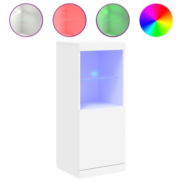 vidaXL Μπουφές με Φώτα LED Λευκός 41x37x100cm 1 τεμ.