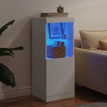 vidaXL Μπουφές με Φώτα LED Λευκός 41x37x100cm 1 τεμ.