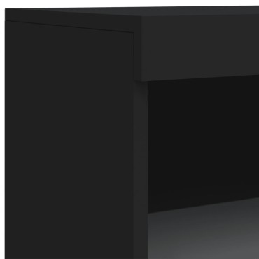 vidaXL Μπουφές με Φώτα LED Μαύρος 60,5x37x100cm 1 τεμ.