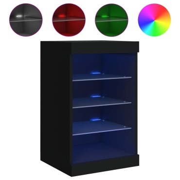 vidaXL Μπουφές με Φώτα LED Μαύρος 41x37x67cm 1 τεμ.