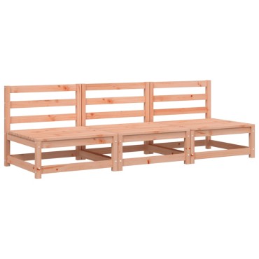 vidaXL Καναπέδες Κήπου Χωρ. Μπράτσα 3 τεμ. 70x70x67cm Μασίφ Ψευδοτσούγκα Τριθέσιος