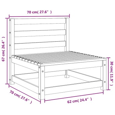 vidaXL Καναπέδες Κήπου Χωρ. Μπράτσα 3 τεμ. 70x70x67cm Μασίφ Ψευδοτσούγκα Τριθέσιος