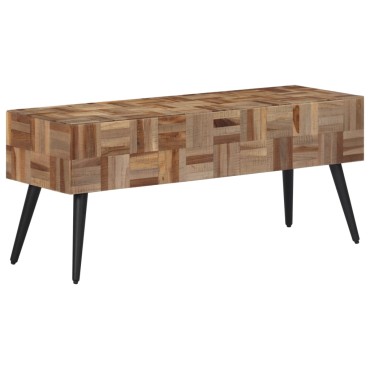vidaXL Πάγκος 110x35x45cm από Μασίφ Ανακυκλωμένο Teak