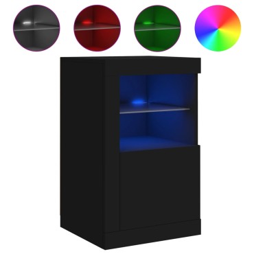 vidaXL Μπουφές με Φώτα LED Μαύρος 41x37x67cm 1 τεμ.