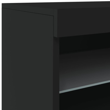 vidaXL Μπουφές με Φώτα LED Μαύρος 41x37x67cm 1 τεμ.