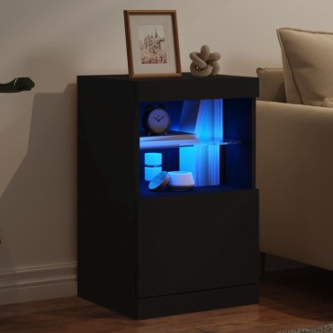 vidaXL Μπουφές με Φώτα LED Μαύρος 41x37x67cm 1 τεμ.