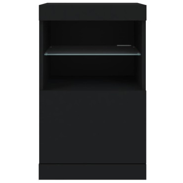vidaXL Μπουφές με Φώτα LED Μαύρος 41x37x67cm 1 τεμ.