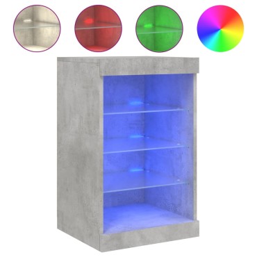 vidaXL Μπουφές με LED Γκρι Σκυροδέματος 41x37x67cm 1 τεμ.