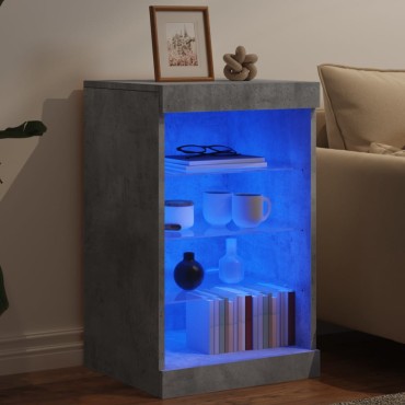 vidaXL Μπουφές με LED Γκρι Σκυροδέματος 41x37x67cm 1 τεμ.