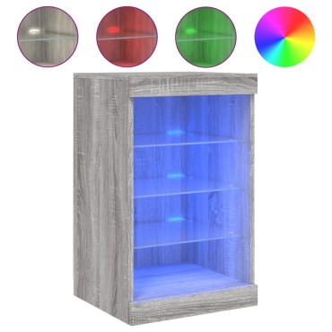 vidaXL Μπουφές με LED Γκρι Sonoma 41x37x67cm 1 τεμ.