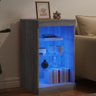 vidaXL Μπουφές με LED Γκρι Sonoma 41x37x67cm 1 τεμ.
