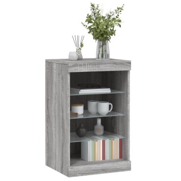 vidaXL Μπουφές με LED Γκρι Sonoma 41x37x67cm 1 τεμ.