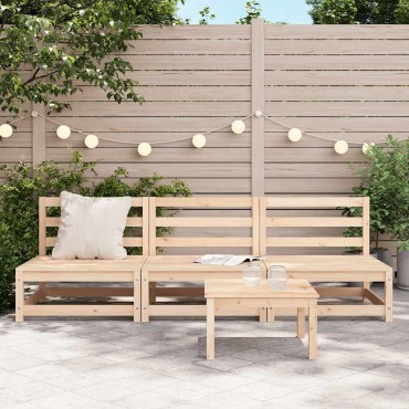 vidaXL Καναπέδες Κήπου Χωρίς Μπράτσα 3 τεμ. 70x70x67cm Μασίφ Ξύλο Πεύκου Τριθέσιος
