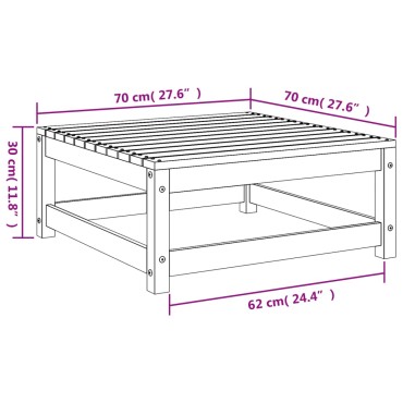 vidaXL Υποπόδιο Κήπου 70x70x30cm από Μασίφ Ξύλο Ψευδοτσούγκας 1 τεμ. Γωνιακός