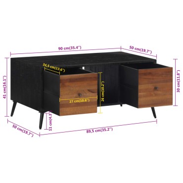 vidaXL Τραπεζάκι Σαλονιού 90x50x41cm Μασίφ Ανακυκλωμένο Ξύλο Teak 1 τεμ.