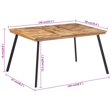 vidaXL Τραπεζαρία 148x97x76cm από Μασίφ Ξύλο Teak 1 τεμ.