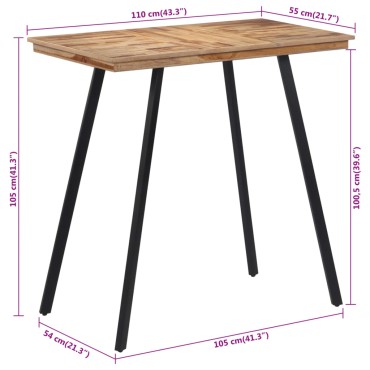 vidaXL Τραπέζι Μπαρ 110x55x105cm από Μασίφ Ξύλο Teak 1 τεμ.