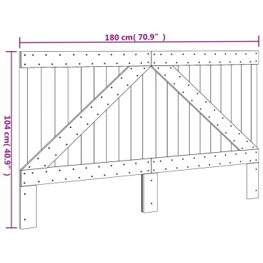vidaXL Κεφαλάρι 180x104cm από Μασίφ Ξύλο Πεύκου 1 τεμ.