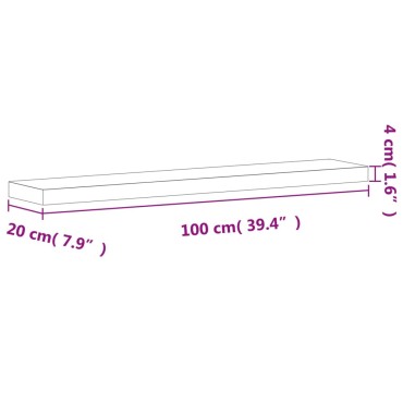 vidaXL Ράφι Τοίχου 100x20x4cm από Μασίφ Ξύλο Οξιάς 1 τεμ.