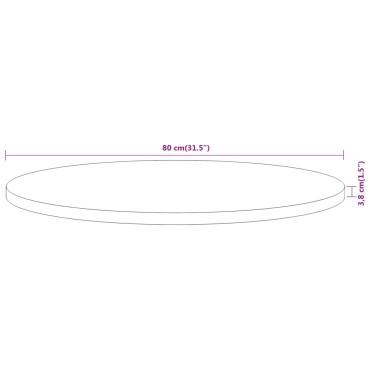 vidaXL Επιφάνεια Τραπεζιού Στρογγυλή 80x3,8cm Μασίφ Ξύλο Ακακίας 1 τεμ.