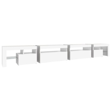 vidaXL Έπιπλο Τηλεόρασης με LED Λευκό 290 x 36,5 x 40 εκ.