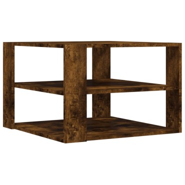 vidaXL Τραπεζάκι Σαλονιού Καπνιστή Δρυς 59,5x59,5x40cm Επεξ. Ξύλο 1 τεμ.