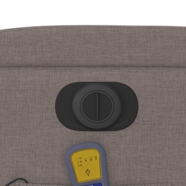vidaXL Πολυθρόνα Μασάζ Ηλεκτρική Ανακλ.Taupe Υφασμάτινη