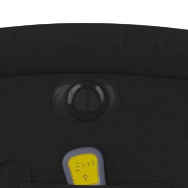 vidaXL Πολυθρόνα Μασάζ Ανακλινόμενη με Ανύψωση Μαύρη Υφασμάτινη 71x86,5x99,5cm 1 τεμ.