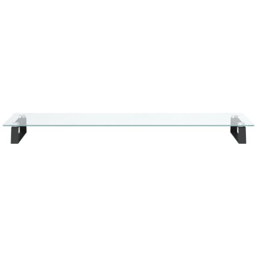 vidaXL Βάση Οθόνης Μαύρη 100x35x8 εκ. από Ψημένο Γυαλί και Μέταλλο