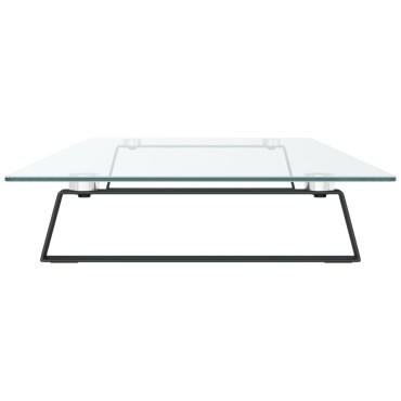 vidaXL Βάση Οθόνης Μαύρη 100x35x8 εκ. από Ψημένο Γυαλί και Μέταλλο