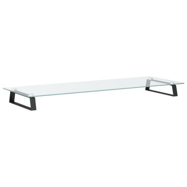vidaXL Βάση Οθόνης Μαύρη 100x35x8 εκ. από Ψημένο Γυαλί και Μέταλλο