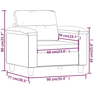 vidaXL Πολυθρόνα Μαύρη από Συνθετικό Δέρμα 90x77x80cm 1 τεμ. Γωνιακός